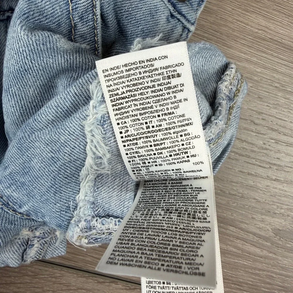 Gap Girls Denim Overall Shorts Heart Distressed Blue 2T